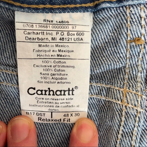 Carhartt Denim Work Pant Jeans Relaxed Fit Size 48x30 - Picture 5 of 8